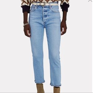 Agolde Riley High Rise Straight Crop Jeans Shiver sz 28